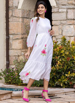 Thumbnail for Vegaa Fashion Off White Rayon Kota Checks Digital Print Kurti - Distacart