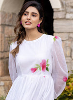Thumbnail for Vegaa Fashion Off White Rayon Kota Checks Digital Print Kurti - Distacart