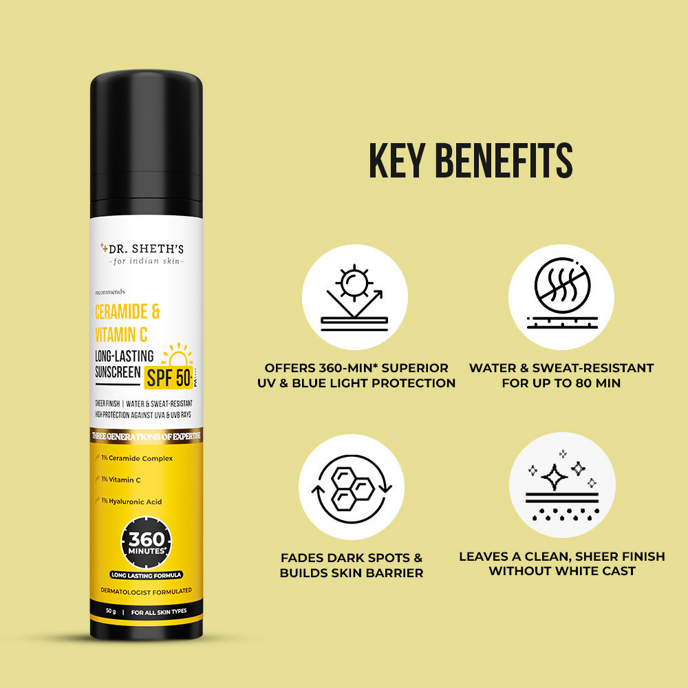 Dr. Sheth's Ceramide & Vitamin C Long-Lasting Sunscreen - Distacart