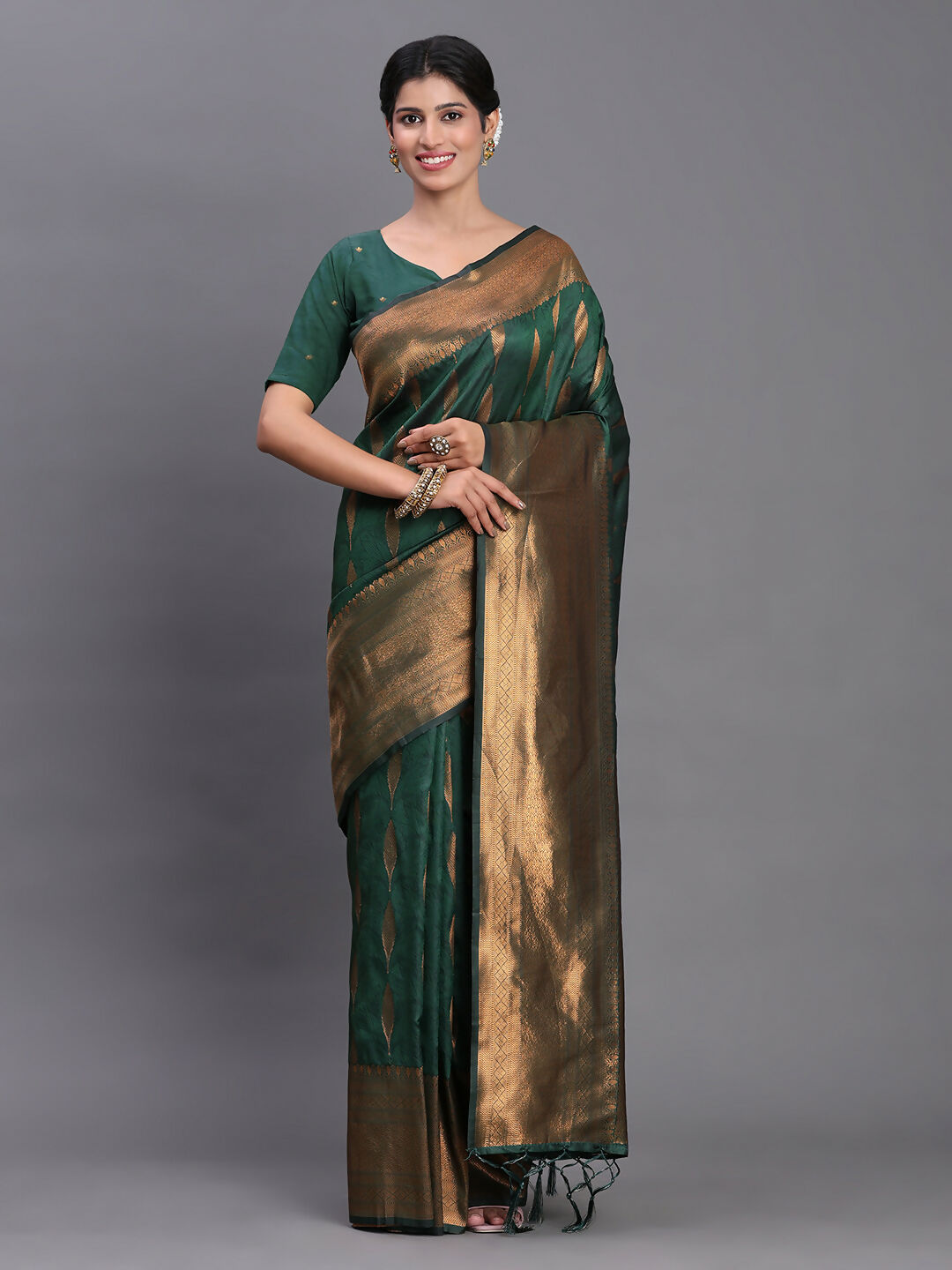 Astita Silk Dark Green Saree