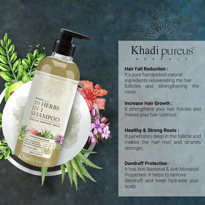 Khadi Pureus Herbals Shreekesha 10 Herbs in 1 Shampoo - Distacart