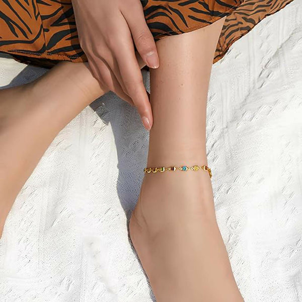 Joban Fashion Golden Alloy Anklet For Girl - Distacart