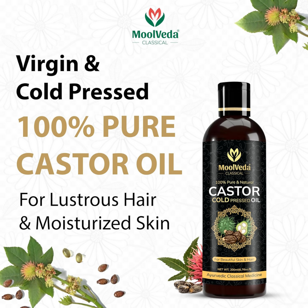 Moolveda Pure Cold Pressed Castor Hair Oil For Hair Growth - Distacart