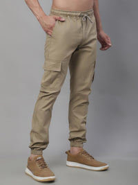 Thumbnail for Jainish Men's Casual Cotton Solid Cargo Pants - Beige - Distacart