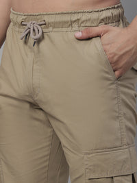 Thumbnail for Jainish Men's Casual Cotton Solid Cargo Pants - Beige - Distacart