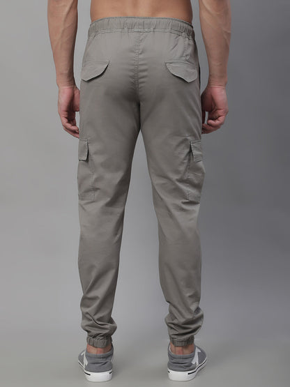 Jainish Men's Casual Cotton Solid Cargo Pants - Light-Grey - Distacart