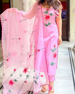 Thumbnail for The52 Pink Women's Gorgeous Printed Viscose Fabric Straight Kurta Pant with Dupatta Set - Distacart
