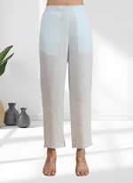 Thumbnail for Joban Fashion Sky Blue Linen Embroidered Readymade Cord Set - Distacart