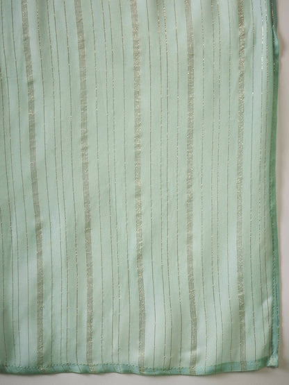 Aqua Blue Georgette Handwork Unstitched Dress Material - Hanika - Distacart