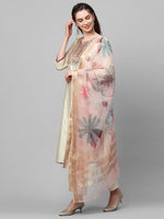 Thumbnail for Indo Era Off White Embroidered Straight Kurta Trouser With Dupatta Set - Distacart
