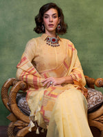 Thumbnail for NOZ2TOZ Women's Silk Blend Yellow Woven Design Designer Saree With Blouse Piece - Distacart