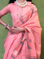 Thumbnail for NOZ2TOZ Women's Silk Blend Pink Woven Design Designer Saree With Blouse Piece - Distacart