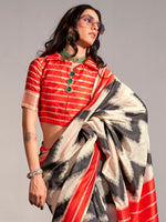 Thumbnail for NOZ2TOZ Women's Silk Blend Cream Woven Design Designer Saree With Blouse Piece - Distacart