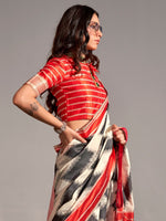 Thumbnail for NOZ2TOZ Women's Silk Blend Cream Woven Design Designer Saree With Blouse Piece - Distacart