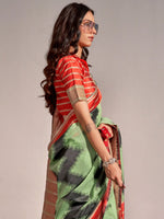 Thumbnail for NOZ2TOZ Women's Silk Blend Light Green Woven Design Designer Saree With Blouse Piece - Distacart