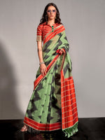 Thumbnail for NOZ2TOZ Women's Silk Blend Light Green Woven Design Designer Saree With Blouse Piece - Distacart