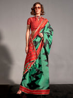 Thumbnail for NOZ2TOZ Women's Silk Blend Sea Green Woven Design Designer Saree With Blouse Piece - Distacart
