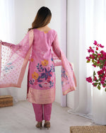 Thumbnail for Joban Fashion Baby Pink Kurta set with Pant Chanderi Thread with Sequins work