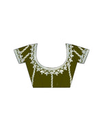 Thumbnail for Joban Fashion Tissue Silk Olive Green Color Embroidery Saree