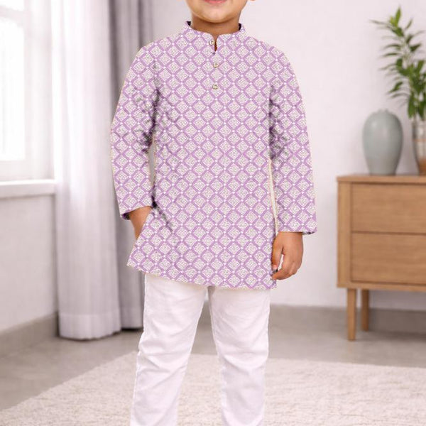 Neera Trendz Pink Cotton Thread Embroidery Kid's Kurta Pajama - Distacart