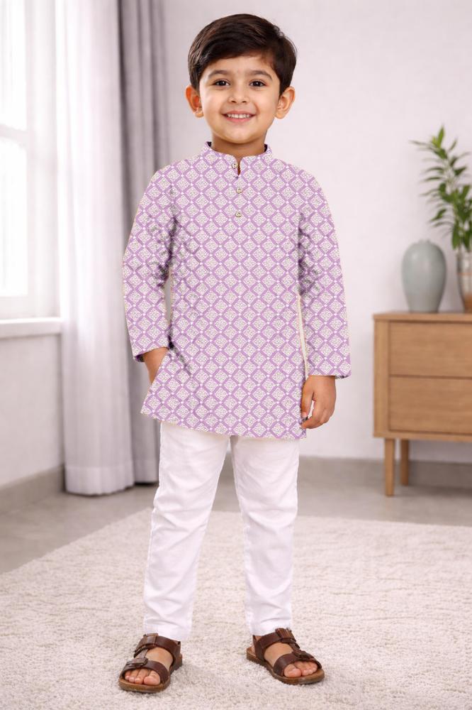 Neera Trendz Pink Cotton Thread Embroidery Kid's Kurta Pajama - Distacart