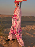 Thumbnail for NOZ2TOZ Women's Tissue Pink Printed Designer Saree With Blouse Piece - Distacart