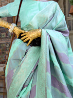 Thumbnail for NOZ2TOZ Women's Soft Silk Sea Green Woven Design Designer Saree With Blouse Piece - Distacart