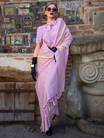 Thumbnail for NOZ2TOZ Women's Soft Silk Mauve Woven Design Designer Saree With Blouse Piece - Distacart