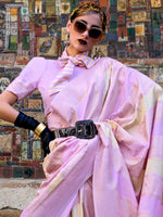 Thumbnail for NOZ2TOZ Women's Soft Silk Mauve Woven Design Designer Saree With Blouse Piece - Distacart