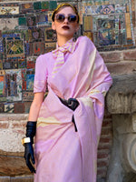 Thumbnail for NOZ2TOZ Women's Soft Silk Mauve Woven Design Designer Saree With Blouse Piece - Distacart