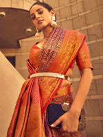 Thumbnail for NOZ2TOZ Women's Silk Blend Mauve Woven Design Designer Saree With Blouse Piece - Distacart