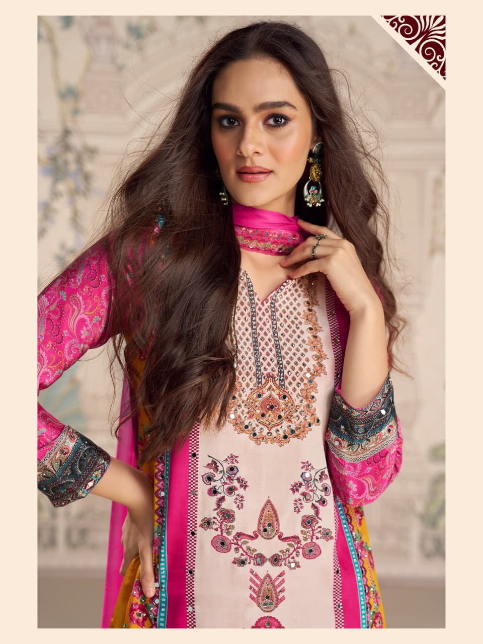 Aarshi Fashions Pink Heavy Crepe Digital Print Full Stitched Palazzo Suits - Distacart