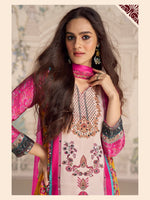 Thumbnail for Aarshi Fashions Pink Heavy Crepe Digital Print Full Stitched Palazzo Suits - Distacart