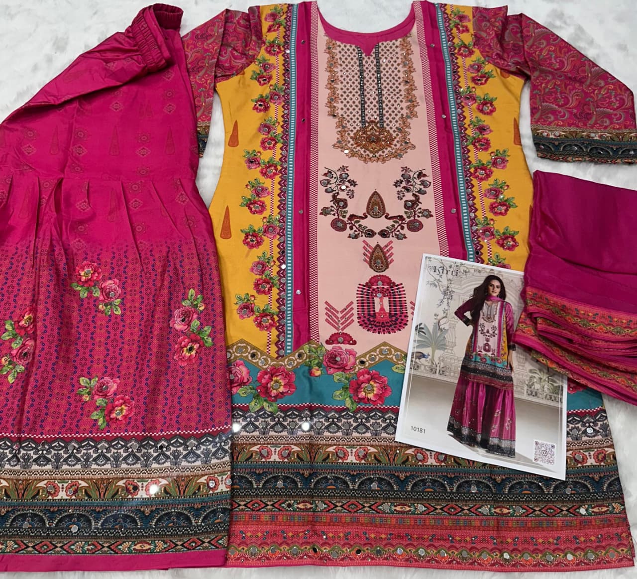 Aarshi Fashions Pink Heavy Crepe Digital Print Full Stitched Palazzo Suits - Distacart