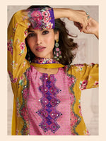Thumbnail for Aarshi Fashions Yellow Heavy Crepe Digital Print Full Stitched Palazzo Suits - Distacart