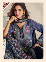 Thumbnail for Aarshi Fashions navy Blue Heavy Crepe Digital Print Full Stitched Palazzo Suits - Distacart