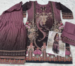 Thumbnail for Aarshi Fashions Lilac Heavy Crepe Digital Print Full Stitched Palazzo Suits - Distacart