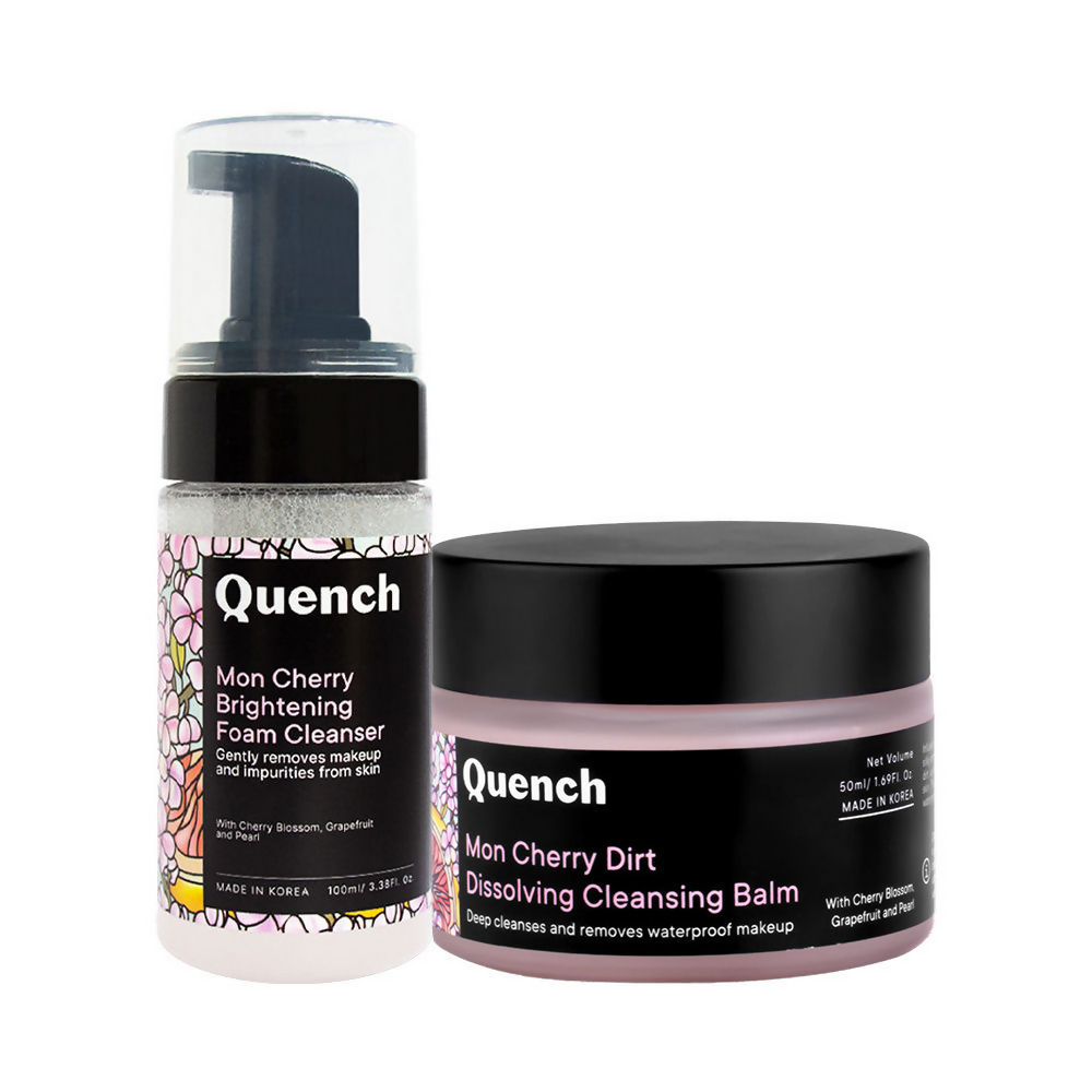 Quench Dirt Dissolving Cleansing Balm & Brightening Foam Cleanser Combo - Distacart