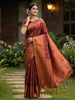 Shree Shyam Fashion Maroon Silk Blend Saree - Distacart