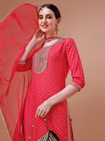 Thumbnail for Printed & Embroidered Kurta With Pant And Dupatta Set, Multicolor - Hiral Fashion - Distacart