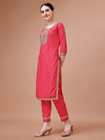 Thumbnail for Printed & Embroidered Kurta With Pant And Dupatta Set, Multicolor - Hiral Fashion - Distacart