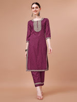 Thumbnail for Printed & Embroidered Kurta With Pant And Dupatta Set, Multicolor - Hiral Fashion - Distacart