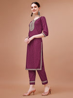 Thumbnail for Printed & Embroidered Kurta With Pant And Dupatta Set, Multicolor - Hiral Fashion - Distacart