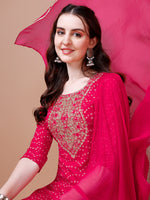 Thumbnail for Embroidered & Bandhani Printed Kurta With Pant & Dupatta, Multicolor - Hiral Fashion - Distacart