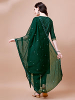 Thumbnail for Embroidered & Quirky Printed Kurta With Pant & Dupatta, Multicolor - Hiral Fashion - Distacart