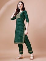 Thumbnail for Embroidered & Quirky Printed Kurta With Pant & Dupatta, Multicolor - Hiral Fashion - Distacart