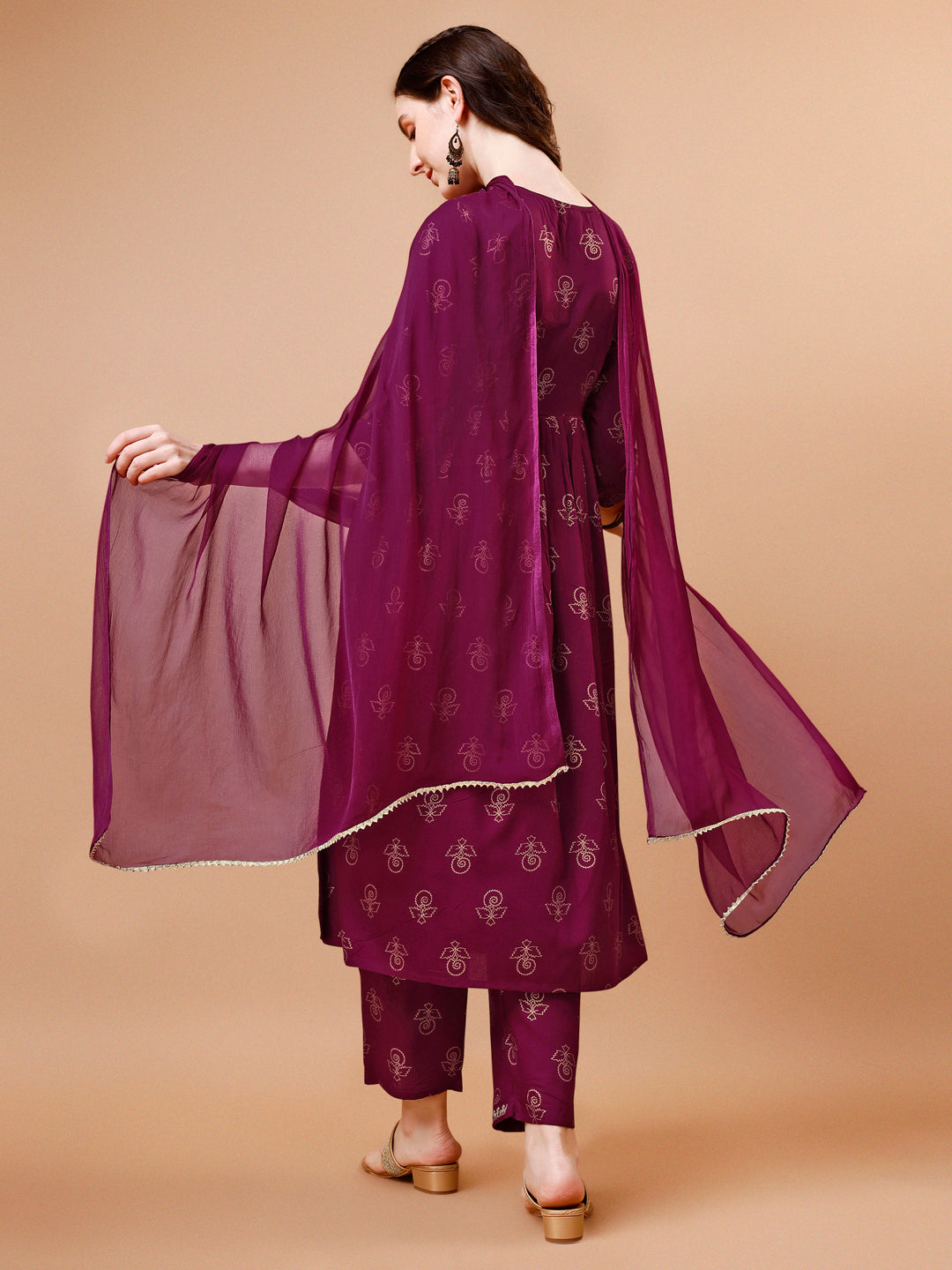 Alia Cut Embroidered & Printed Kurta With Pant & Dupatta, Multicolor - Hiral Fashion - Dista