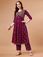 Thumbnail for Alia Cut Embroidered & Printed Kurta With Pant & Dupatta, Multicolor - Hiral Fashion - Dista