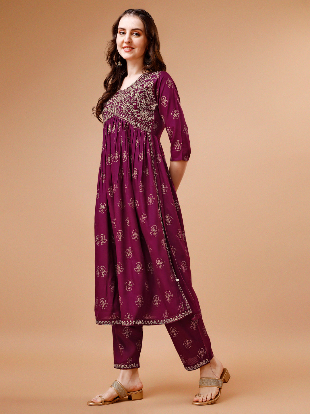 Alia Cut Embroidered & Printed Kurta With Pant & Dupatta, Multicolor - Hiral Fashion - Dista