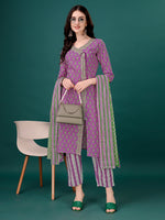 Thumbnail for Embroidered & Printed Angrakha Style Kurta With Printed Pant & Dupatta, Multicolor - Hiral Fashion - Distacart